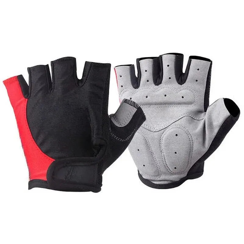 Half-finger cycling gloves with anti-slip grip and shock absorption for summer training