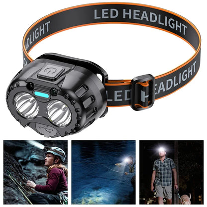Powerful waterproof LED headlamp 250LM for camping, hiking, and emergencies