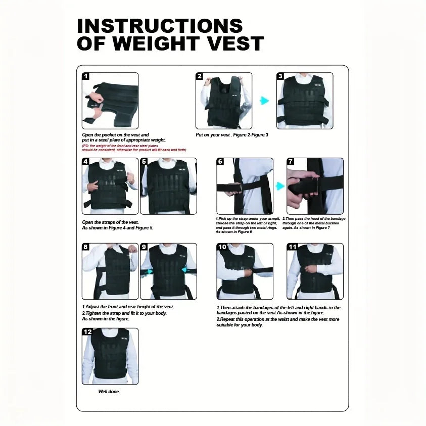 Adjustable Weight Vest & Weights Set for Strength Training