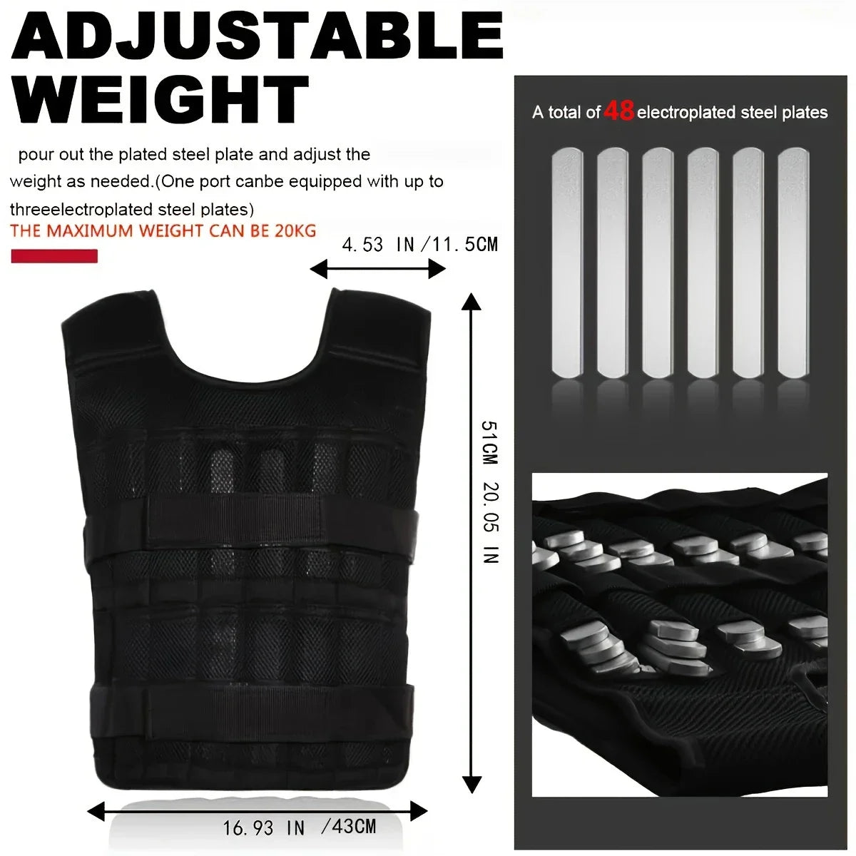 Adjustable Weight Vest & Weights Set for Strength Training