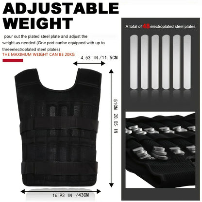Adjustable Weight Vest & Weights Set for Strength Training