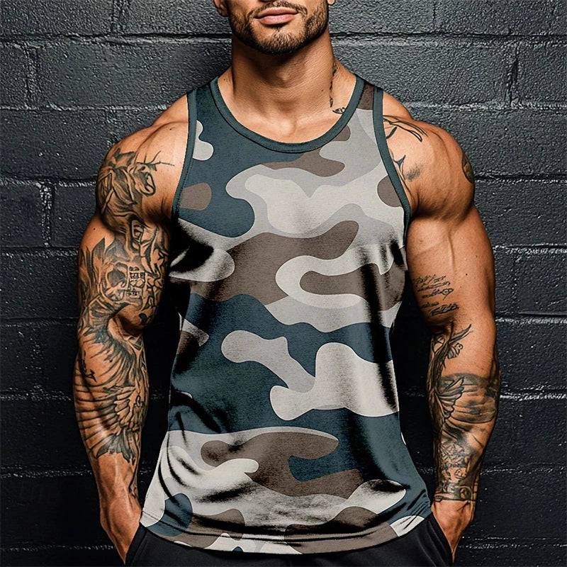 3D Camouflage Athletic Tank Top