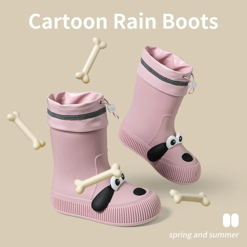 Puppy Pattern Warm Rain Boots