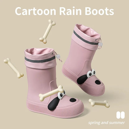 Puppy Pattern Warm Rain Boots