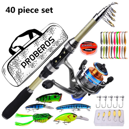 Complete 40-Piece Fishing Rod Kit