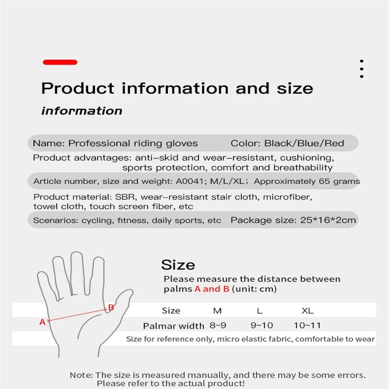 Bike Sports Cycling Gloves Full Finger