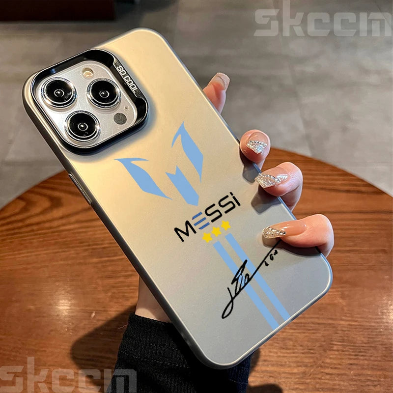 Messi Electroplate Silver iPhone Case