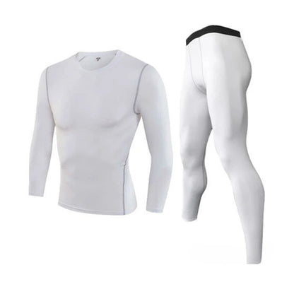 Men's Long-sleeved Thermal Underwear Man Compression Sportswear Suit GYM Tight Sports Quick-drying Sets Workout Jogging Clothing