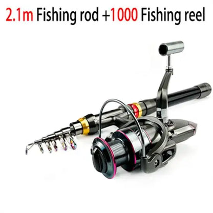 Telescopic Carbon Fishing Rod Combo