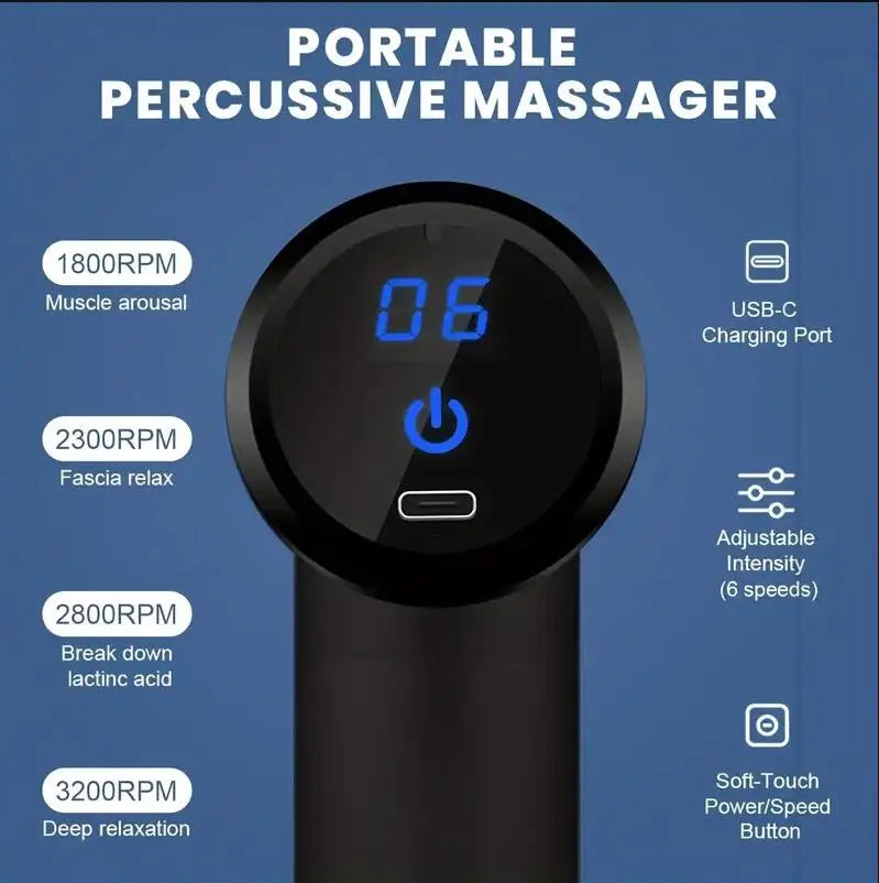Mini portable massage gun for deep muscle recovery
