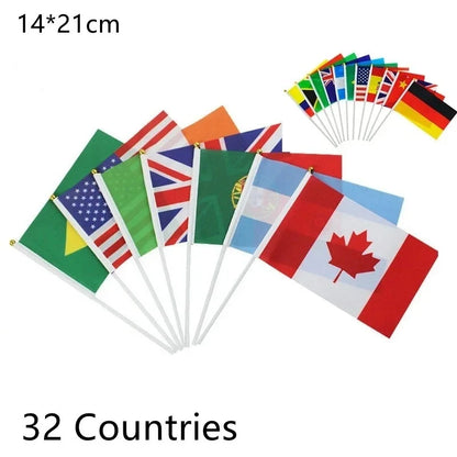 32 Countries Mini Hand Flags