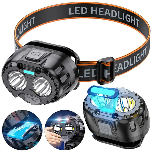 Powerful waterproof LED headlamp 250LM for camping, hiking, and emergencies