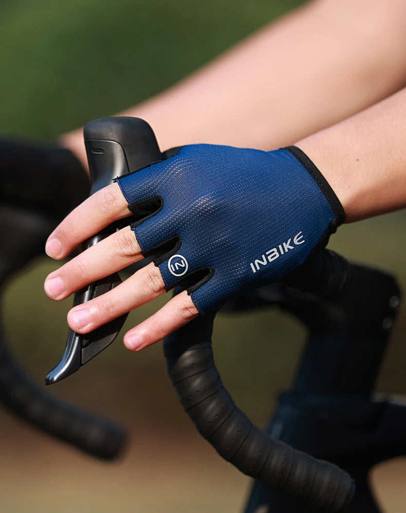 INBIKE half-finger cycling gloves with shock absorption and breathable design