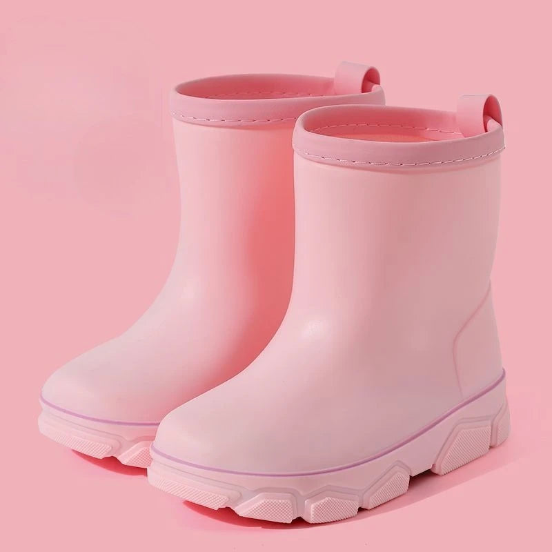 Girls Waterproof Fleece Rain Boots