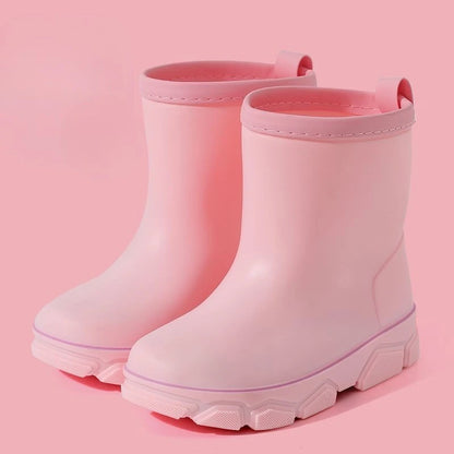 Girls Waterproof Fleece Rain Boots