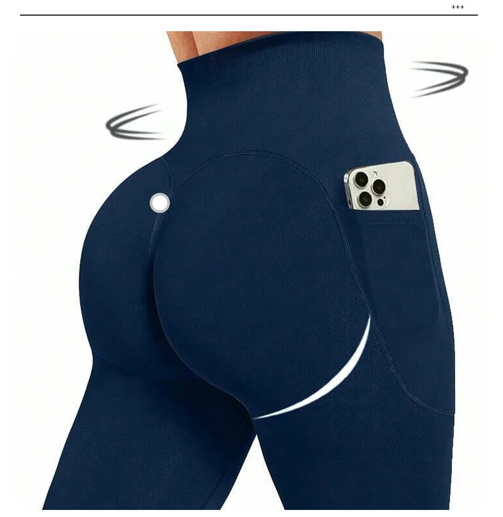 High-Waisted Seamless Yoga Pants –  Gym Leggings with Pockets