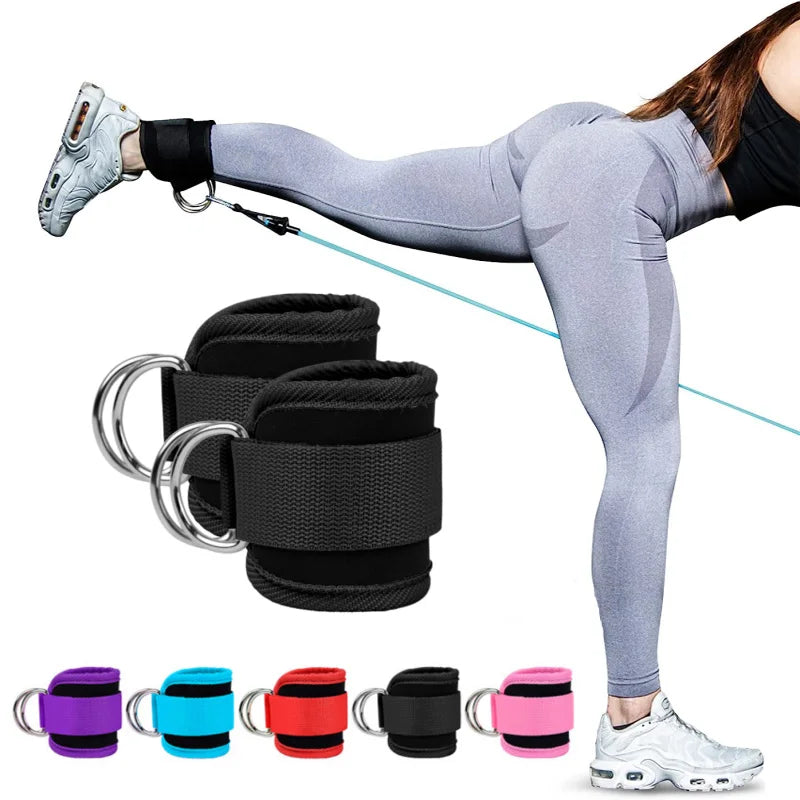TPE resistance bands with ankle straps for leg strength and gym workouts