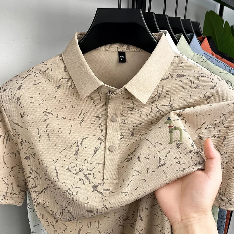 Premium Geometric Printed Polo Shirt