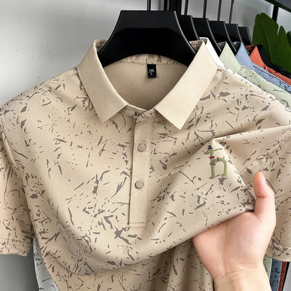 Premium Geometric Printed Polo Shirt