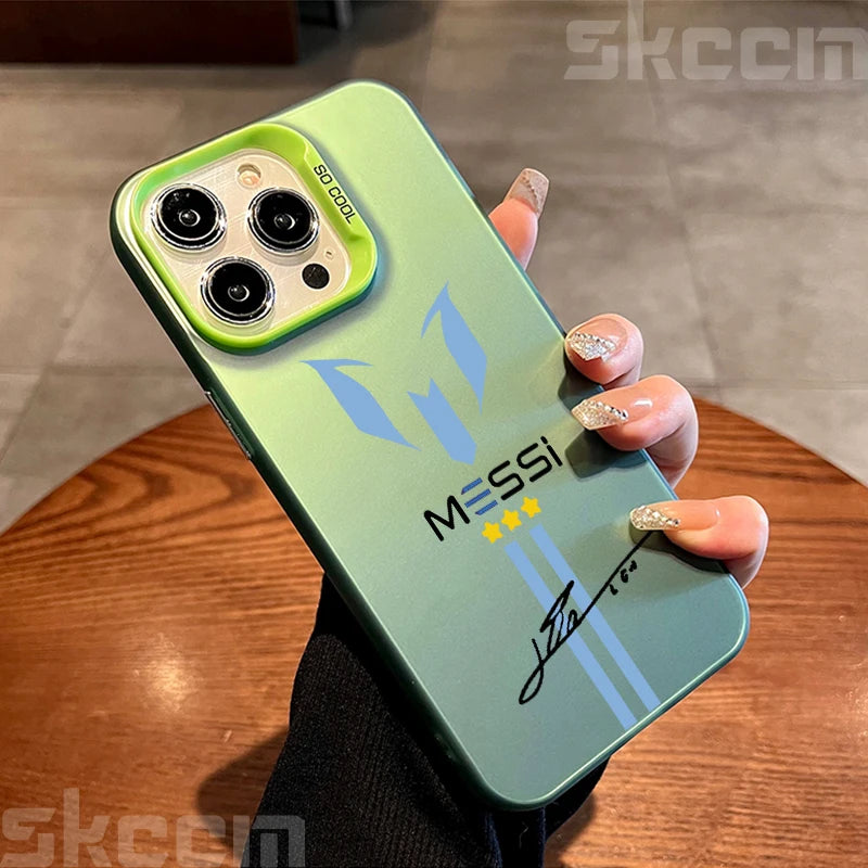 Messi Electroplate Silver iPhone Case