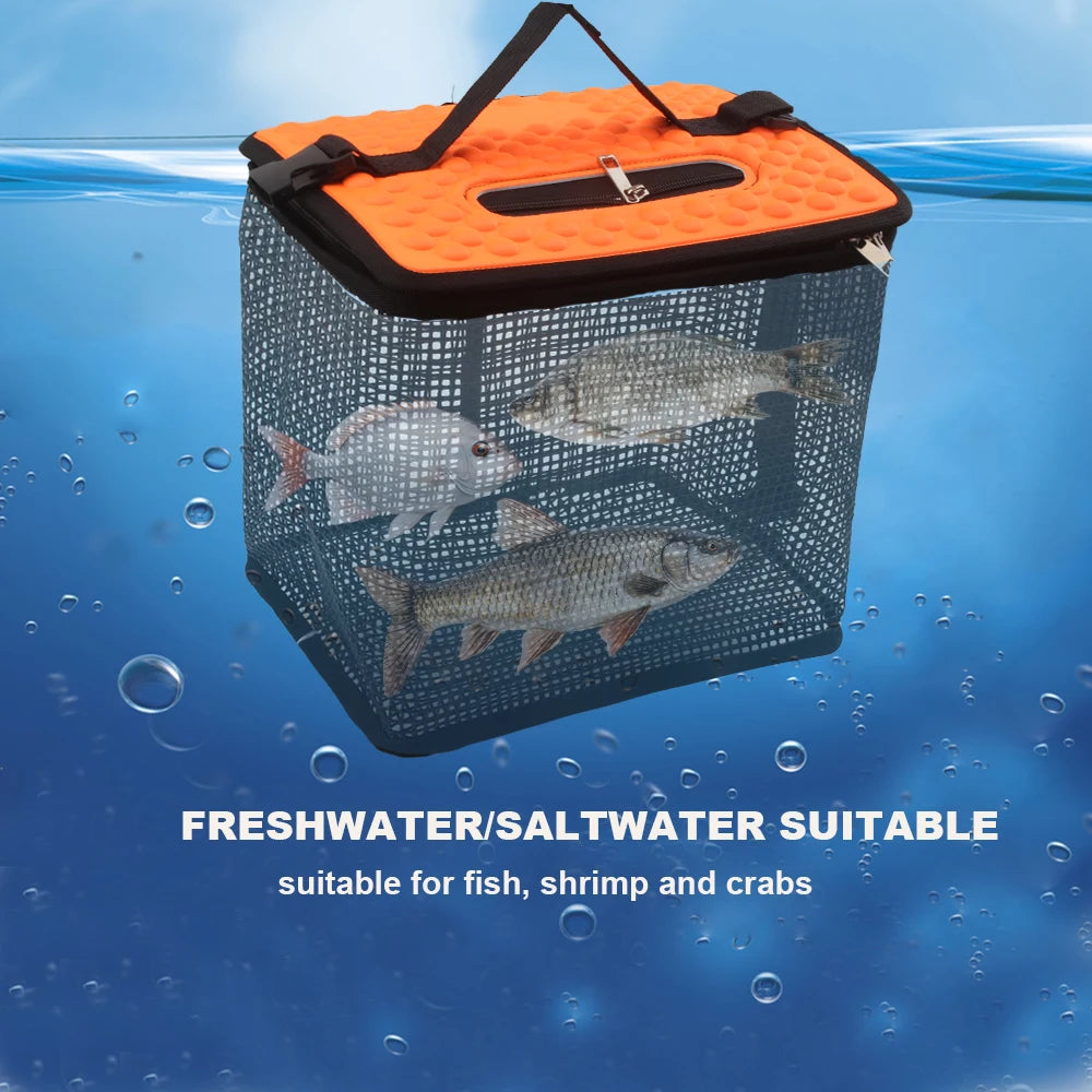 Portable Collapsible Mesh Fish Basket