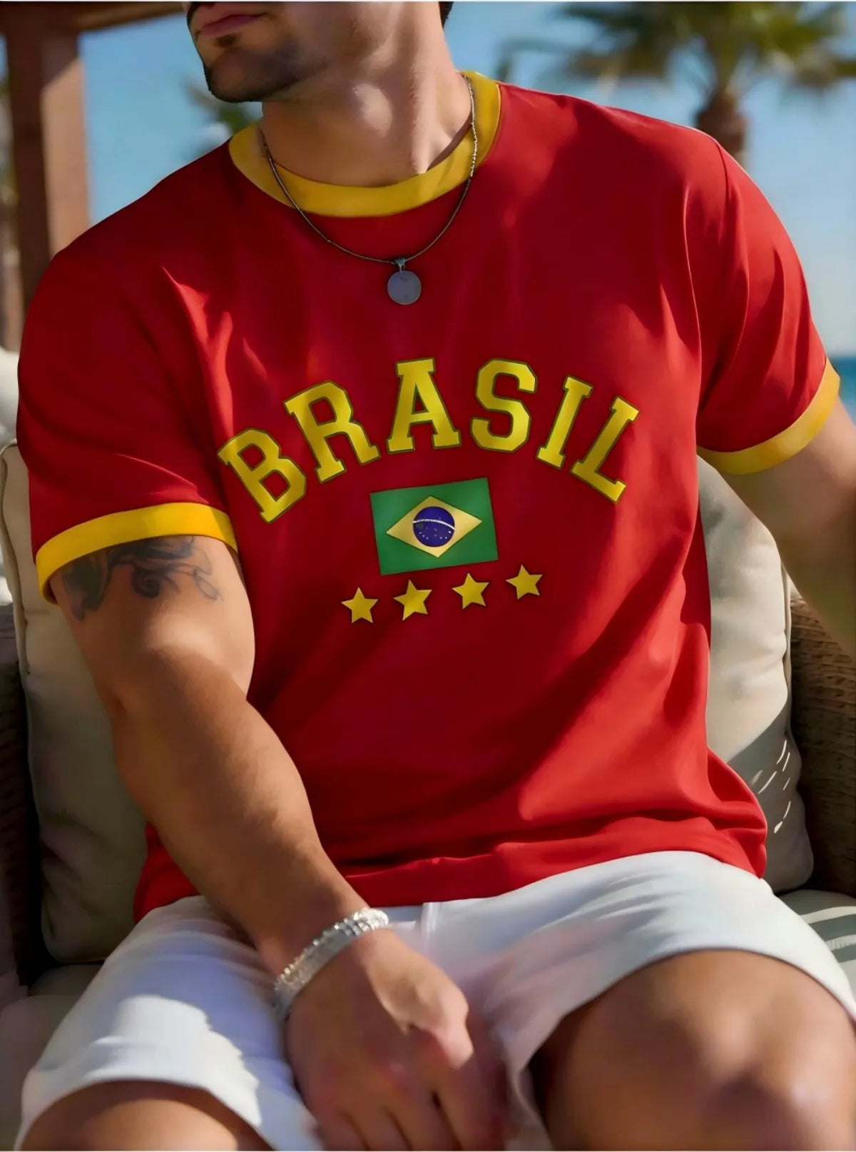 Brazilian Striped Print T-Shirt