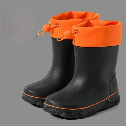 Girls Waterproof Fleece Rain Boots