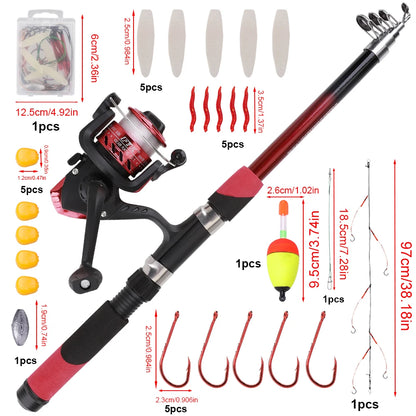 Telescopic Spinning Rod Combo Set