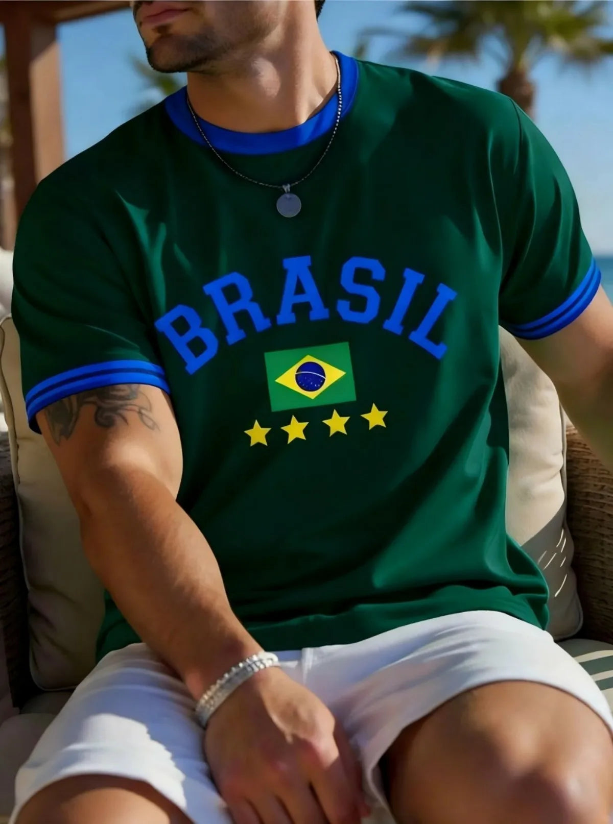Brazilian Striped Print T-Shirt