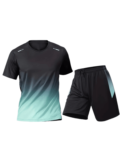 Quick-Dry Gradient Sports T-Shirt Set
