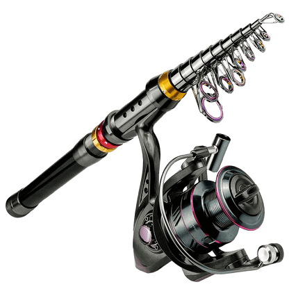 Telescopic Carbon Fishing Rod Combo
