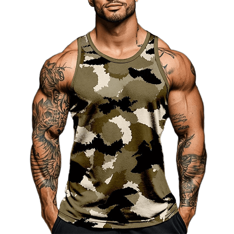 3D Camouflage Athletic Tank Top