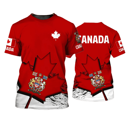 Canadian Flag 3D Printed T-Shirt