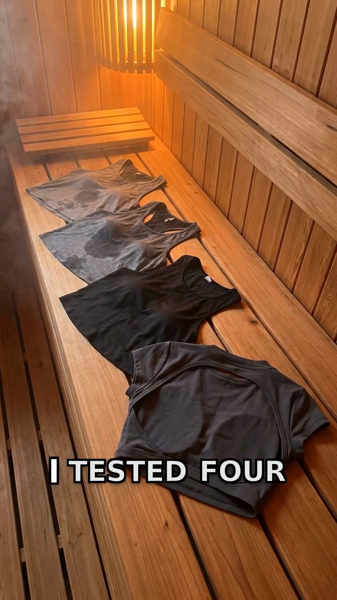 Sauna test: backless yoga crop top stays dry and breathable